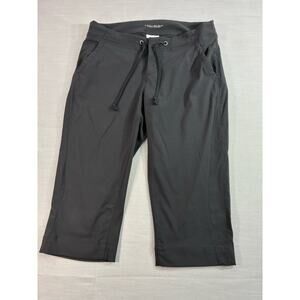 Columbia Womens 8 Omni Shield Capri Pants Black Hiking Outdoor Travel Drawstring